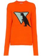Prada Dino Woven Crew Neck Sweater - Yellow & Orange