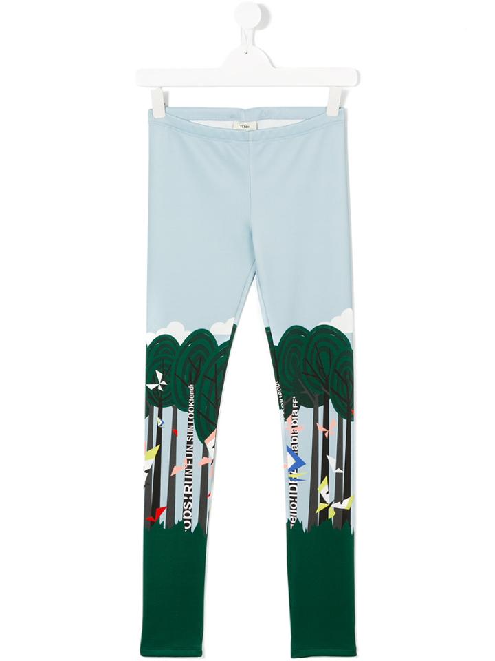 Fendi Kids Printed Leggings - Multicolour