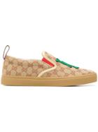 Gucci La Patch Slip-on Sneakers - Brown