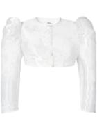 Seen? - Puff Sleeved Jacket - Women - Silk/polyester - Xs, White, Silk/polyester