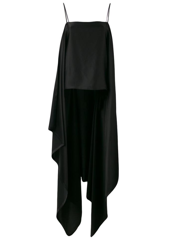 Dkny - Long Open Back Sleeveless Top - Women - Polyester/triacetate - Xs, Black, Polyester/triacetate