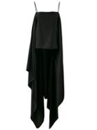 Dkny - Long Open Back Sleeveless Top - Women - Polyester/triacetate - Xs, Black, Polyester/triacetate