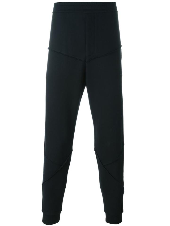 Alexander Mcqueen Raised Seam Track Pants, Men's, Size: L, Black, Cotton