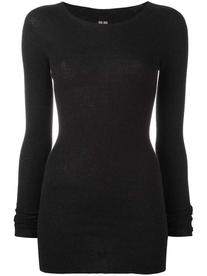 Rick Owens Ribbed Top, Women's, Size: Xs, Black, Virgin Wool