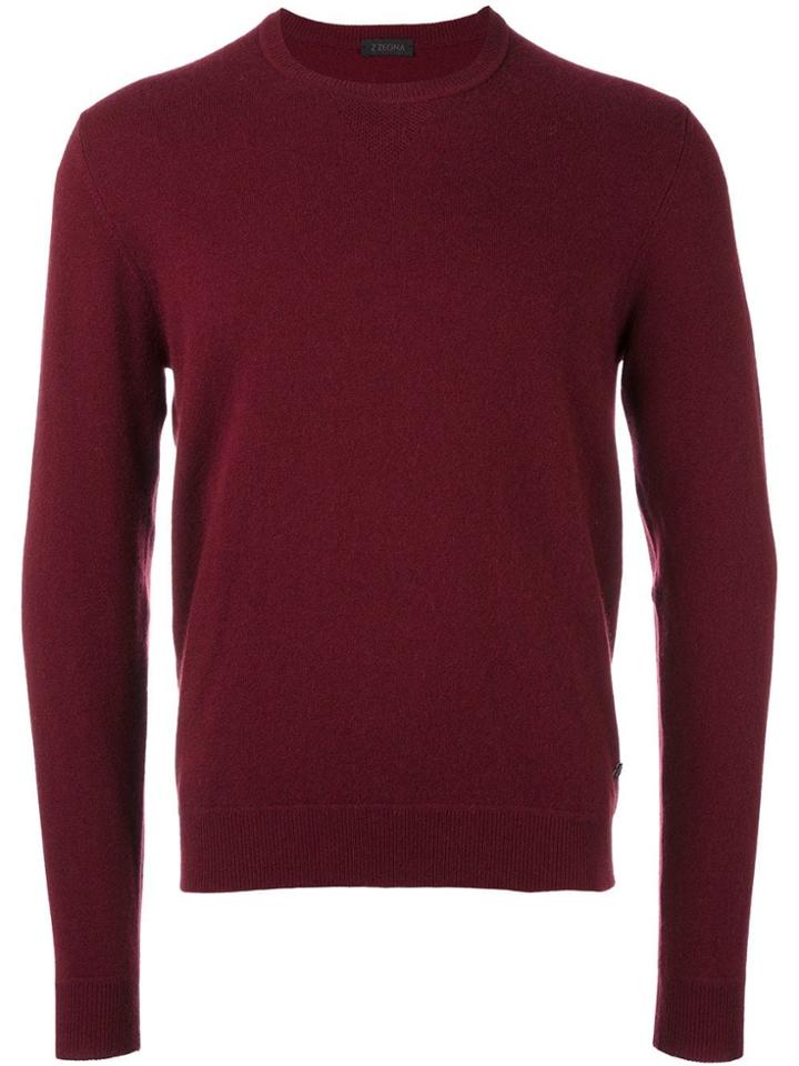 Z Zegna Crew Neck Pullover - Red
