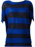 Issey Miyake Cauliflower Striped Jumper, Women's, Blue, Wool