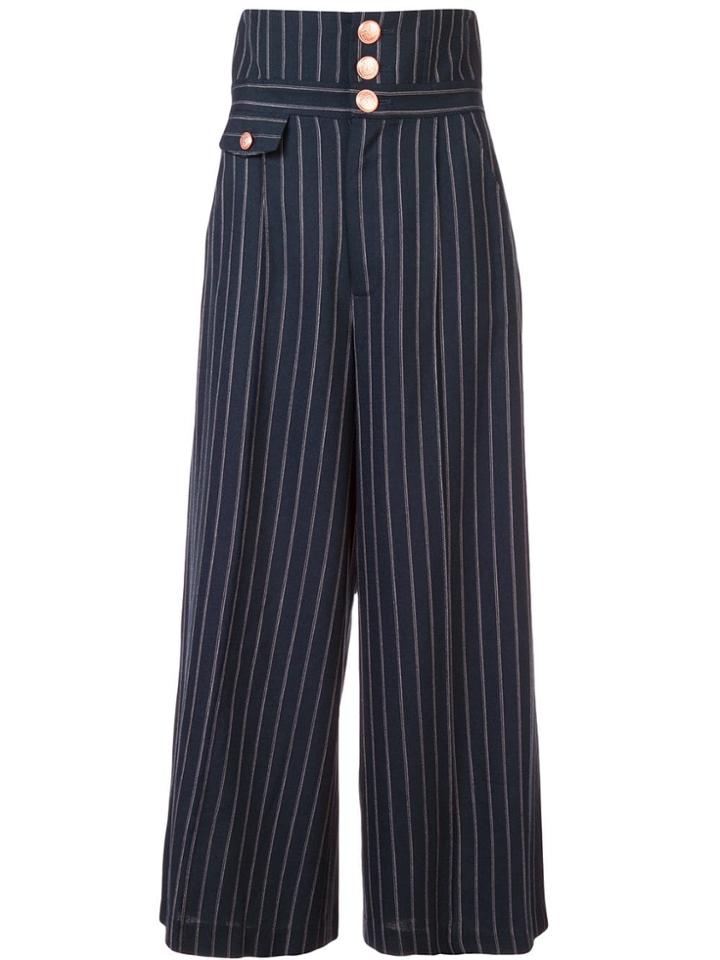 Marissa Webb Pinstripe Culottes - Blue