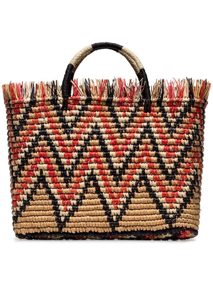 Sensi Studio Multicolour Castana Straw Striped Tote Bag - Neutrals
