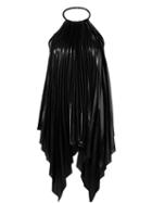 Ssheena Pleated Asymmetric Blouse, Women's, Size: Medium, Black, Polyester/acetate/polyamide