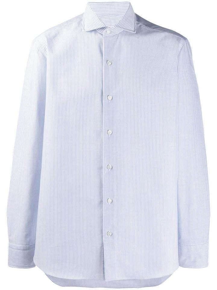 Salvatore Piccolo Striped Long-sleeve Shirt - Blue