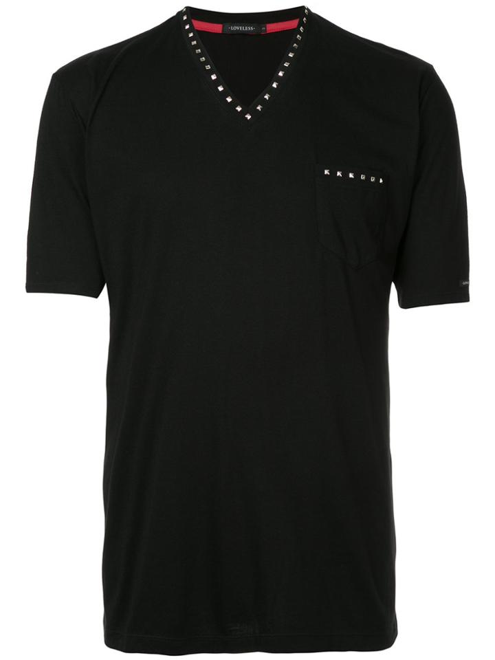 Loveless Stud Detail T-shirt - Black