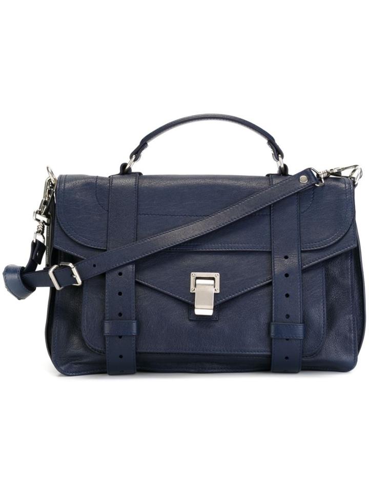 Proenza Schouler Medium 'ps1' Satchel, Women's, Blue, Lamb Skin/polyamide/polyester