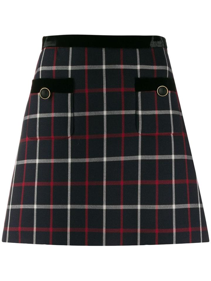 Miu Miu Check Mini Skirt - Blue