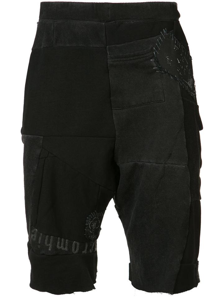 Patchwork Sweatshorts - Men - Cotton/polyester - S, Cotton/polyester, Black Fist