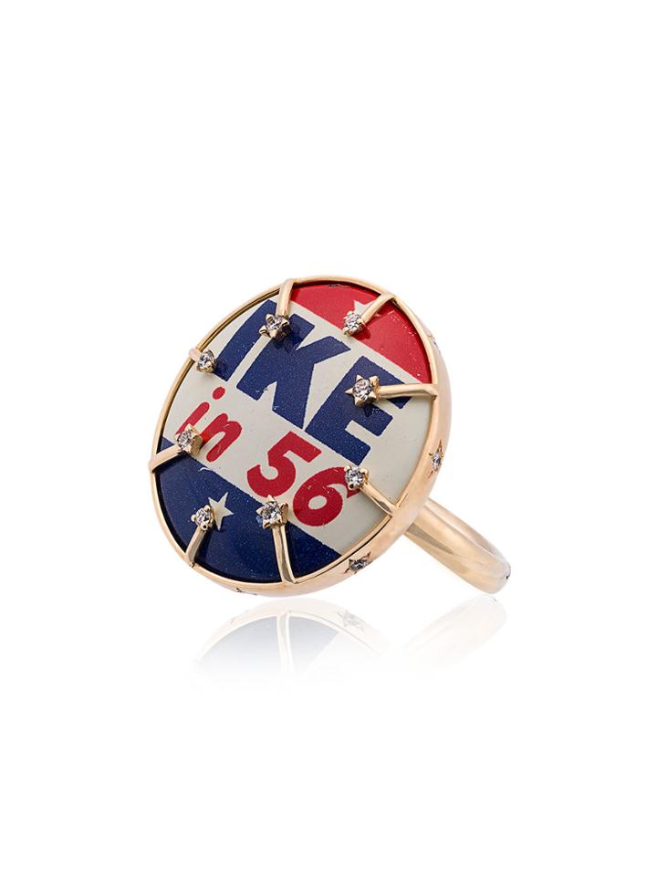 Francesca Villa 18k Yellow Gold Politically Correct Diamond Ring -