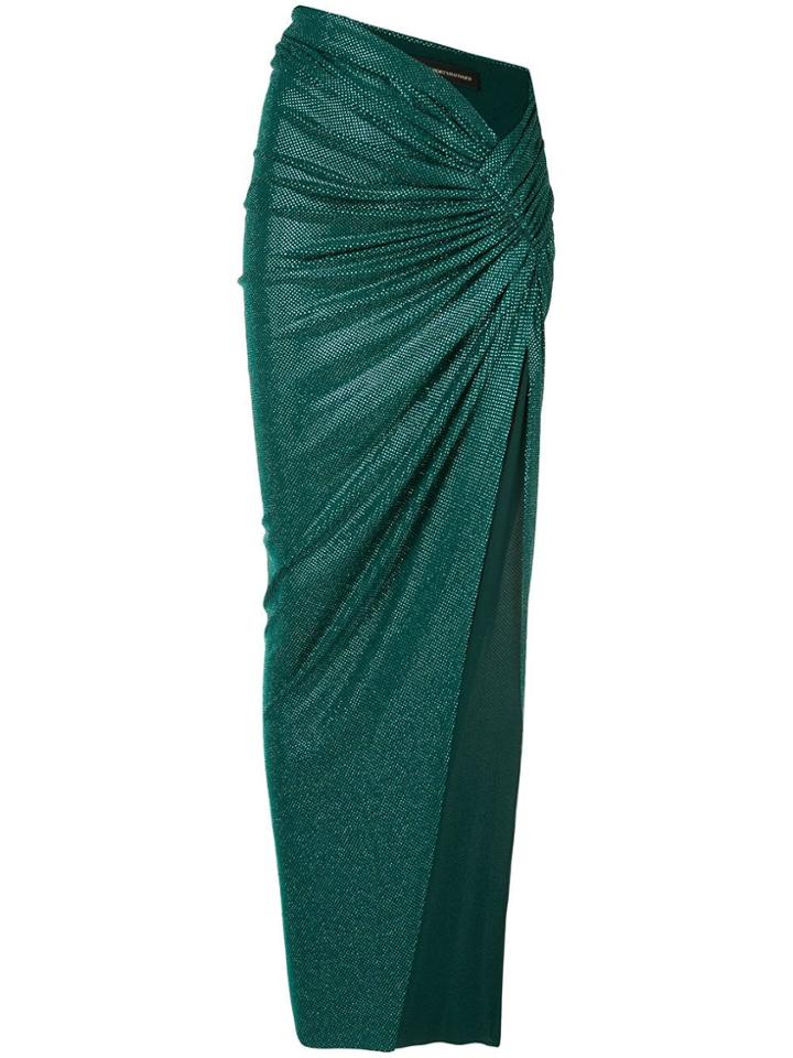 Alexandre Vauthier Draped Thigh Slit Skirt - Green