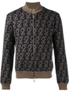 Etro Knitted Paisley Bomber Jacket, Men's, Size: Medium, Brown, Polyester/acetate/wool