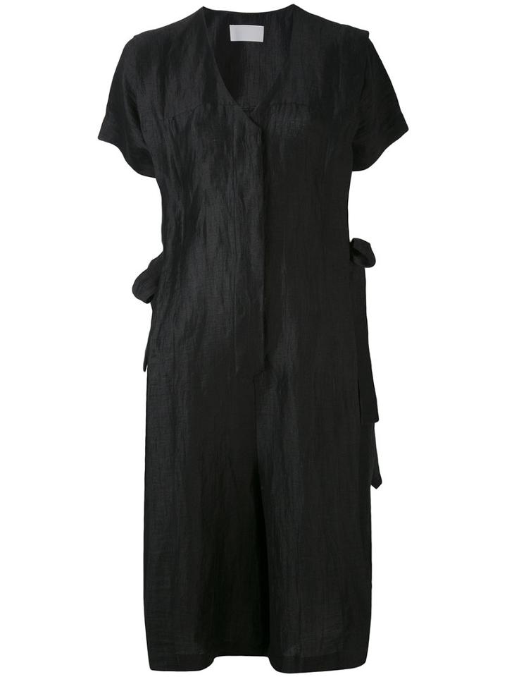 Reality Studio - Anni Cropped Jumpsuit - Women - Linen/flax/polyamide - M, Black, Linen/flax/polyamide