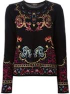 Roberto Cavalli Intarsia Jumper, Women's, Size: 40, Black, Polyamide/polyester/viscose/virgin Wool
