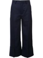 Sea Wide Leg Cropped Pants, Women's, Size: 6, Blue, Rayon/wool