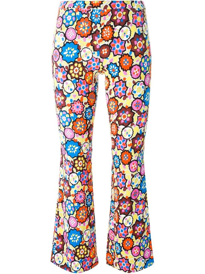 Emilio Pucci Floral Print Trousers, Women's, Size: 44, Elastodiene/rayon/viscose