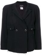 Chanel Vintage Double Breasted Jacket With Cuffs - Black
