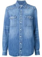Givenchy Studded Denim Shirt, Women's, Size: 36, Blue, Cotton