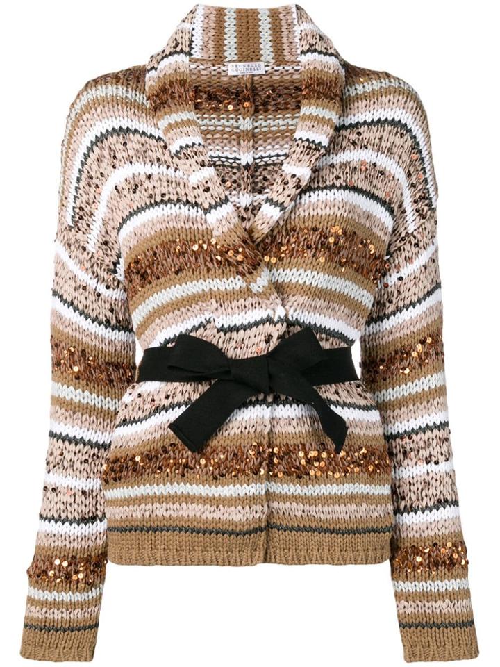 Brunello Cucinelli Chunky Knit Cardi-coat - Neutrals