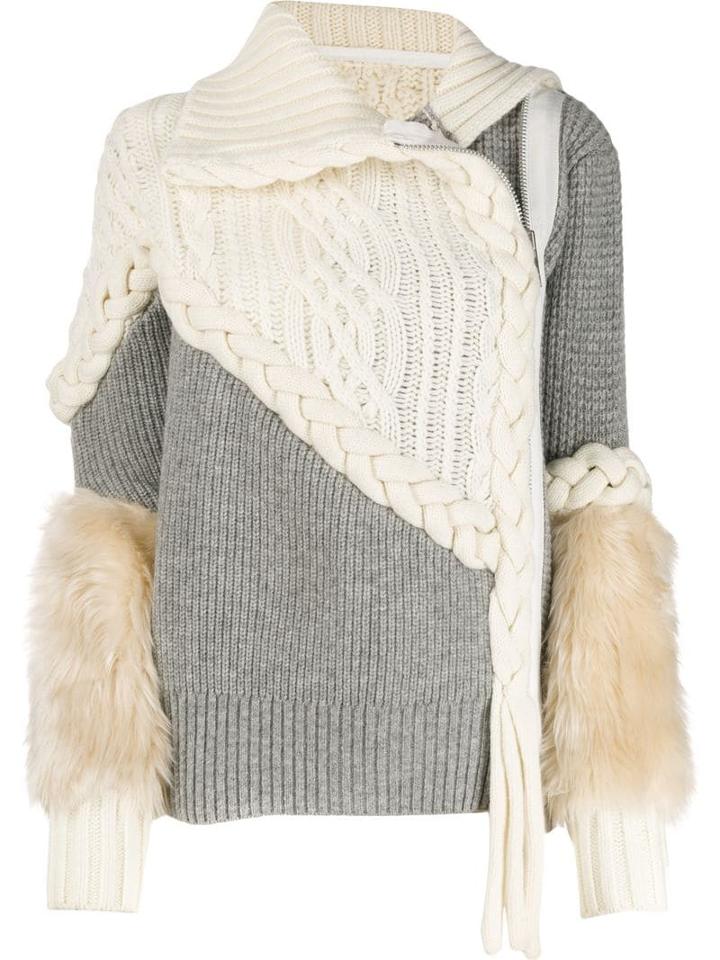Sacai Knitted Asymmetrical Jumper - White