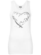 Ann Demeulemeester Heart Print Vest Top - White