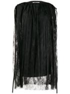 Mm6 Maison Margiela Pleated Lace Dress - Black