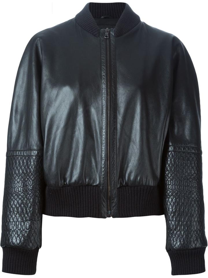 Jil Sander Vintage Panelled Sleeve Bomber Jacket - Black