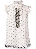 Coach Lily Print Victorian Top - White