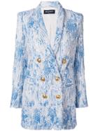 Balmain Degrade Sequin Blazer Dress - Blue