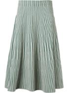 Cédric Charlier Striped A-line Skirt - Green