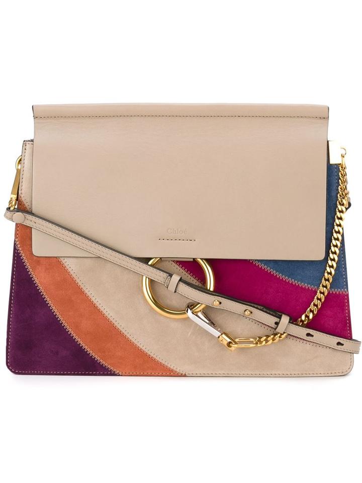 Chloé Faye Shoulder Bag, Women's, Grey, Calf Leather/calf Suede