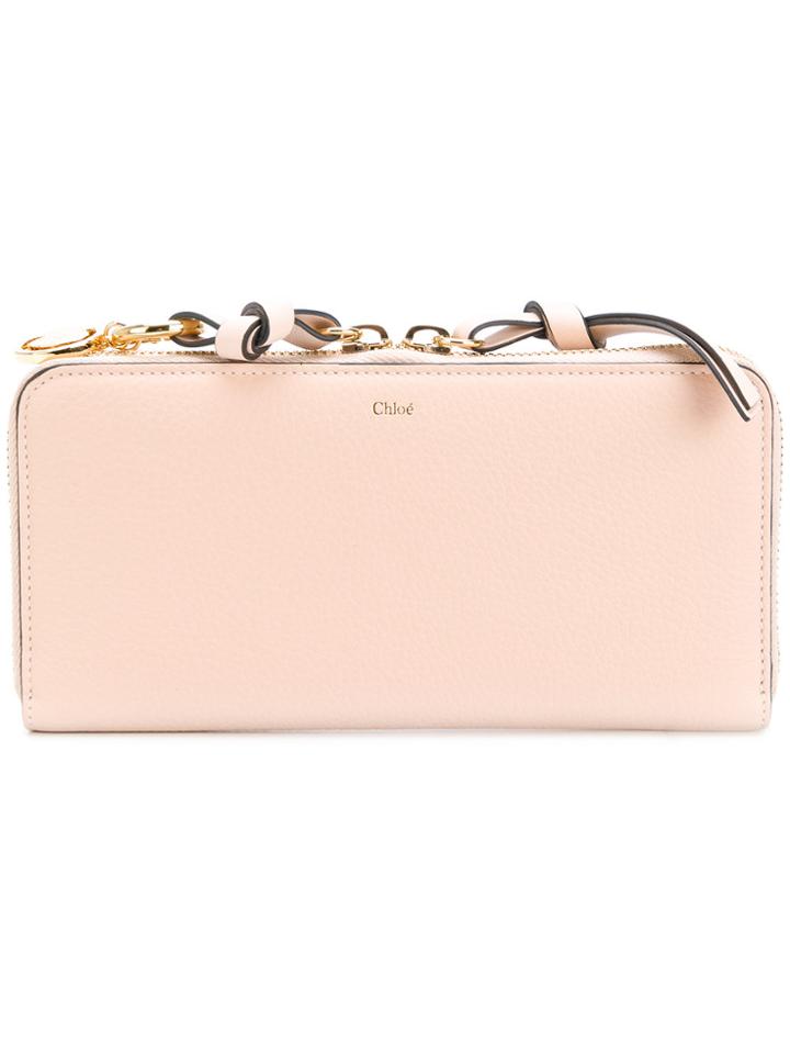 Chloé Alphabet Long Wallet - Pink & Purple