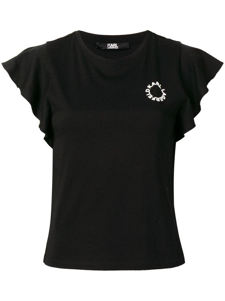Karl Lagerfeld Ruffled T-shirt - Black