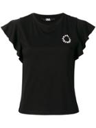 Karl Lagerfeld Ruffled T-shirt - Black