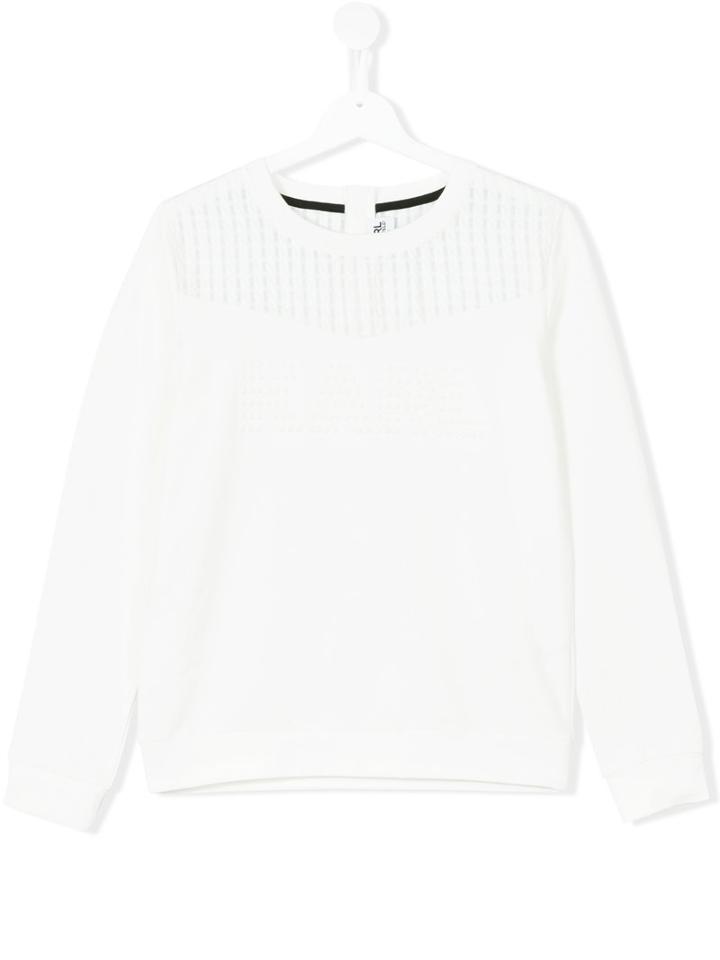 Karl Lagerfeld Kids - Textured Crewneck Jumper - Kids - Cotton/polyester/spandex/elastane - 14 Yrs, White