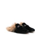 Gallucci Kids Fur Lined Loafers - Black