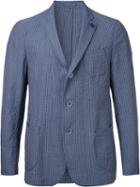Lardini Striped Blazer, Men's, Size: 44, Blue, Cotton