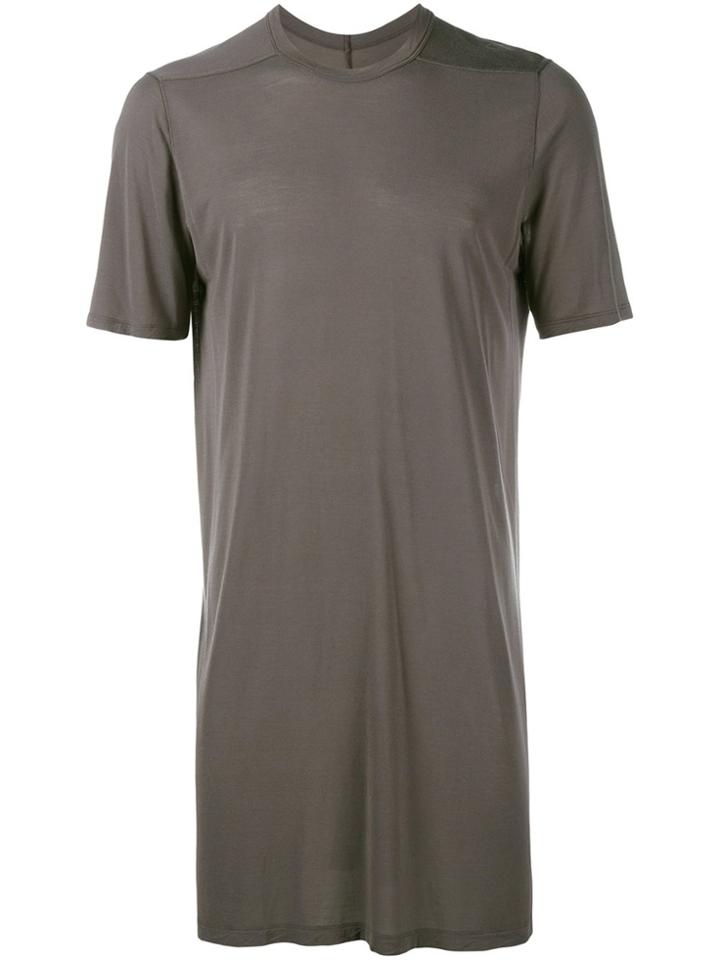 Rick Owens Silk Blend Long T-shirt - Grey