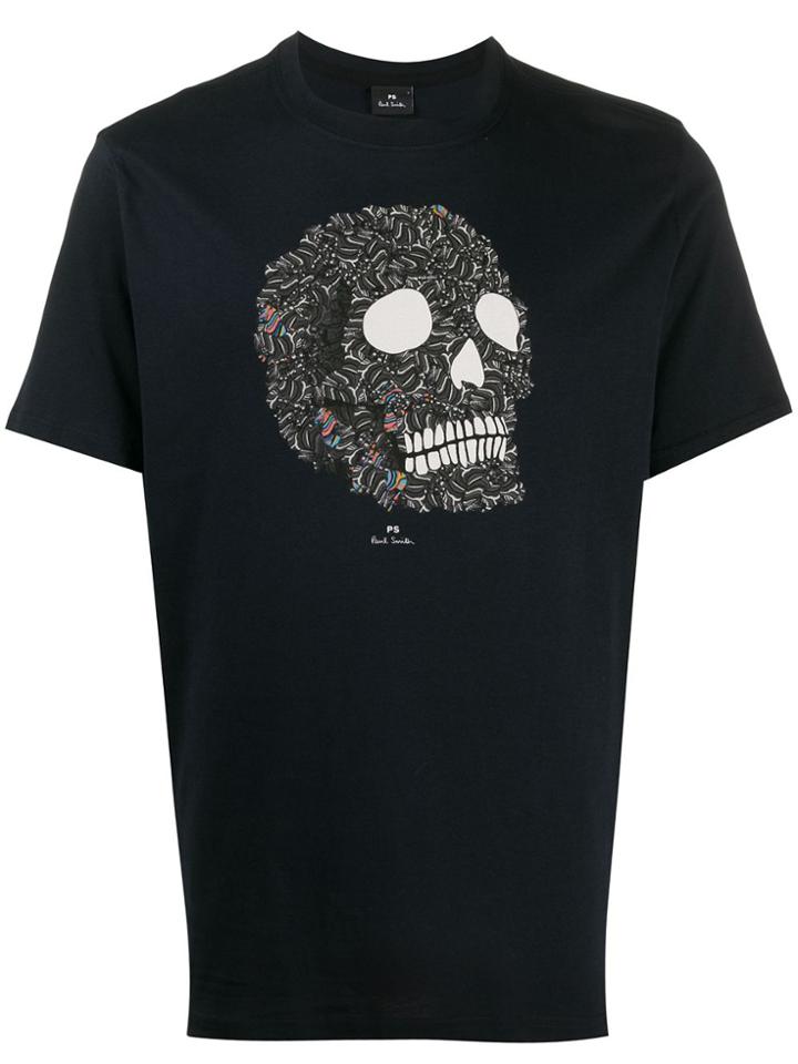 Ps Paul Smith Skull Print T-shirt - Blue