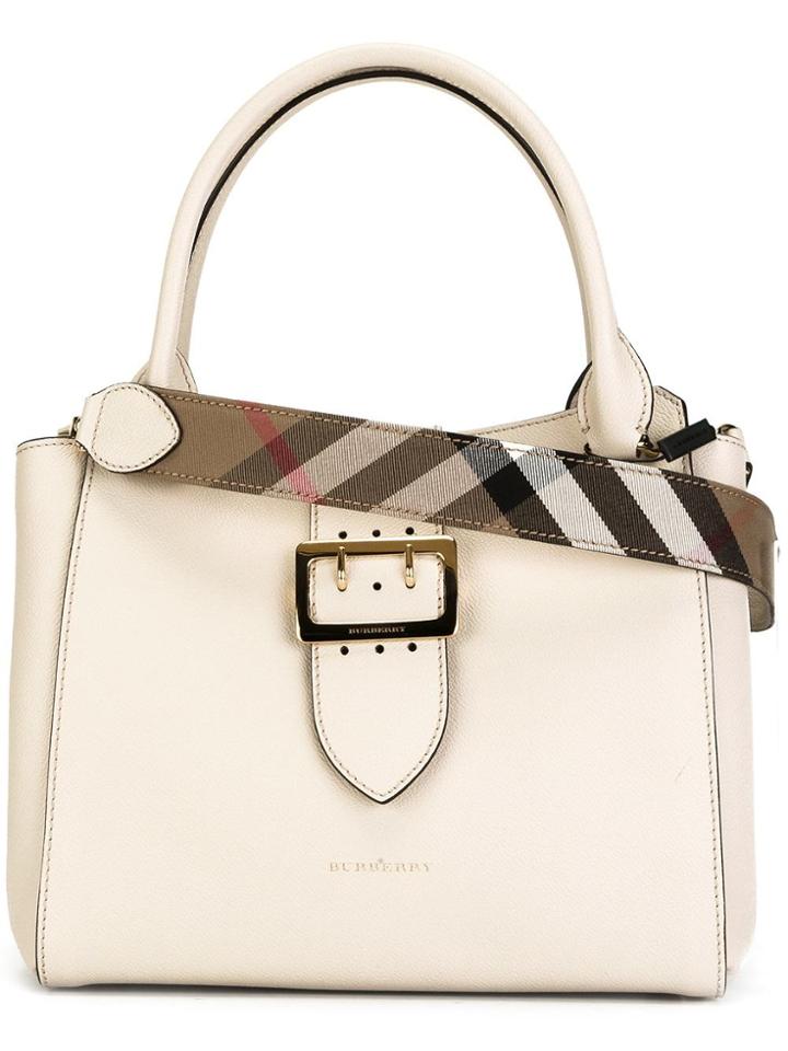 Burberry Front Buckle Tote - Nude & Neutrals