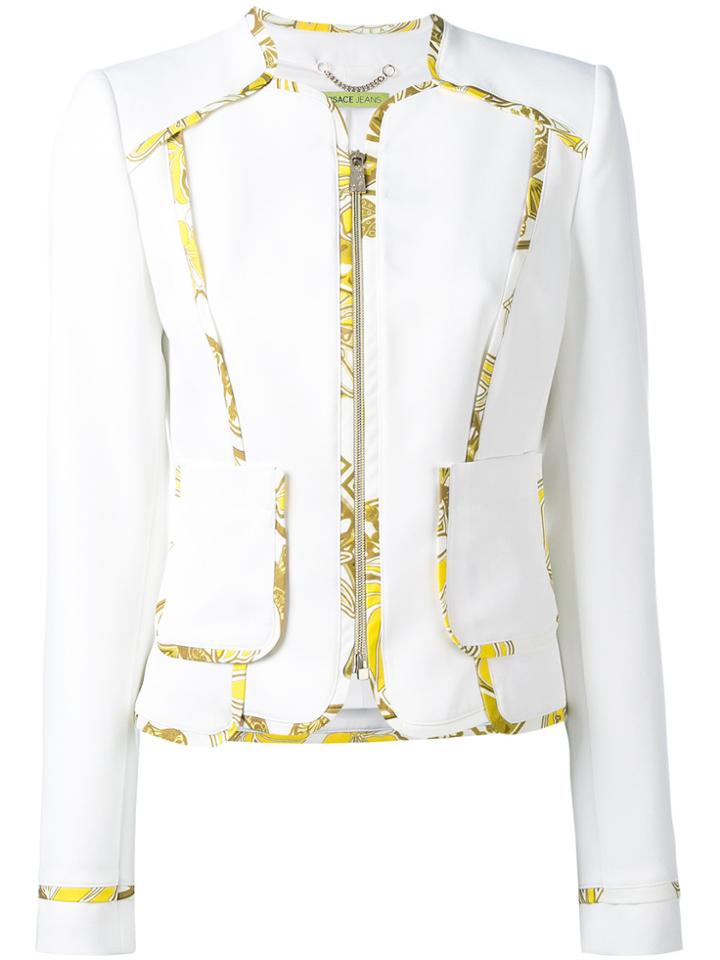 Versace Jeans Printed Trim Jacket - White
