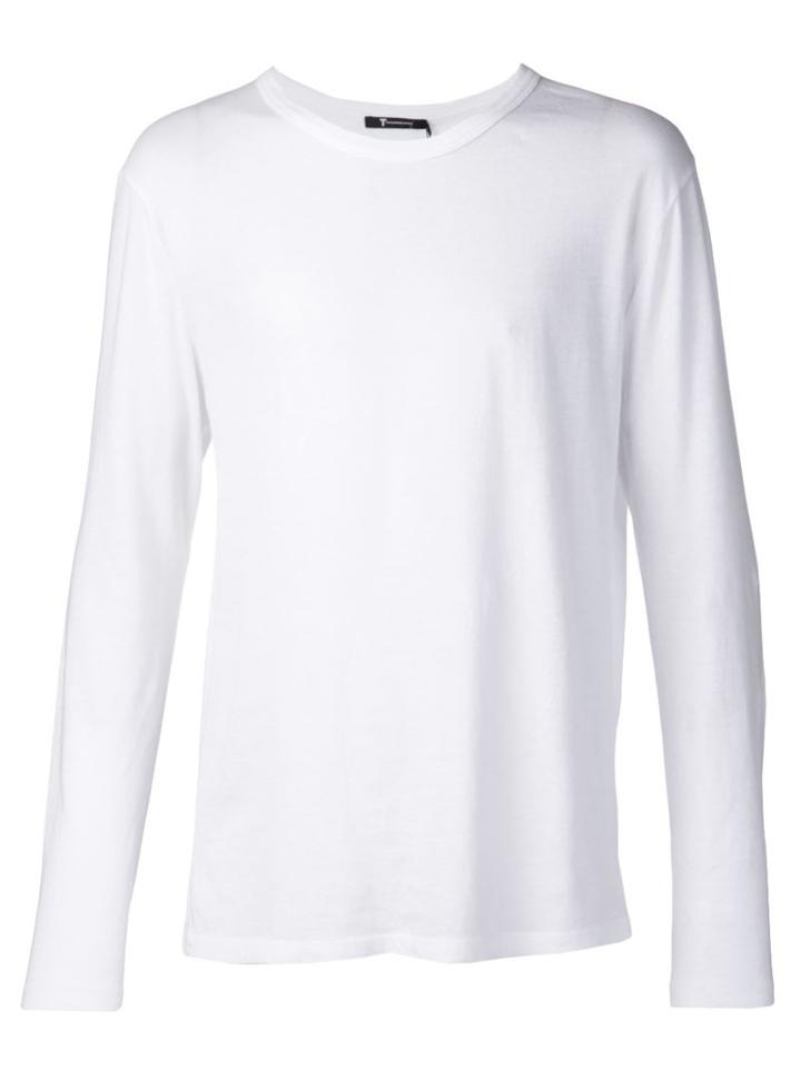 T By Alexander Wang Long Sleeve T-shirt, Men's, Size: S, White, Cotton