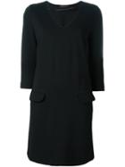 Twin-set V-neck Dress, Women's, Size: Large, Black, Viscose/polyamide/spandex/elastane