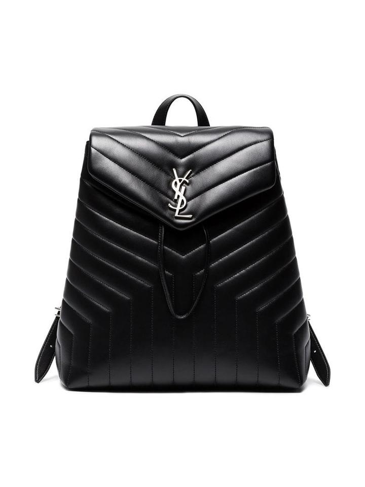 Saint Laurent Lou Lou Matelassé Leather Backpack - Black