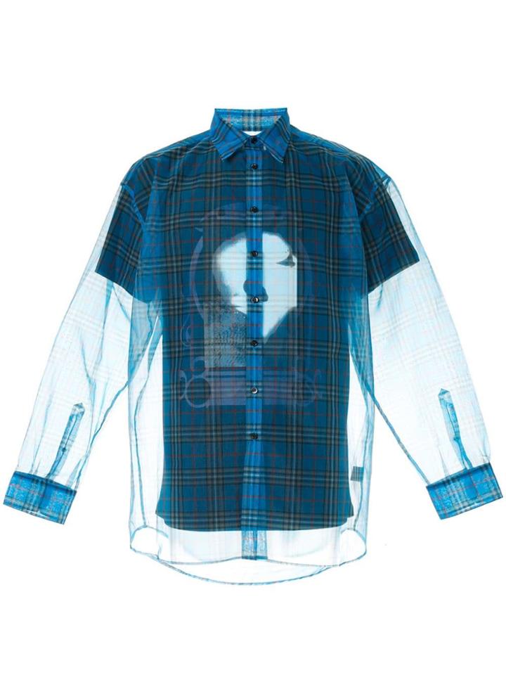 Raf Simons Layered Transparent Shirt - Blue